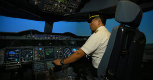 The flight simulator. Photo: Singapore Airlines