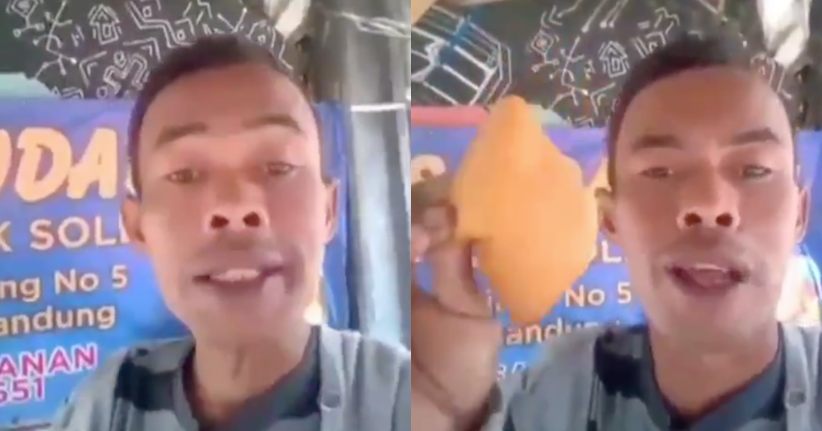 Over the weekend, a 26-second clip of a man talking to the camera while eating a fried dough snack called odading made its rounds on social media, piquing the curiosity of Indonesian netizens and inspiring a slew of memes. The clip was first uploaded by a Bandung-based aspiring YouTuber named Ade Londok on his Instagram page, in which he promoted Odading Mang Soleh, a stall that sells odading. Screenshot from Instagram/@m.adelondok & Twitter/@kencrotawn