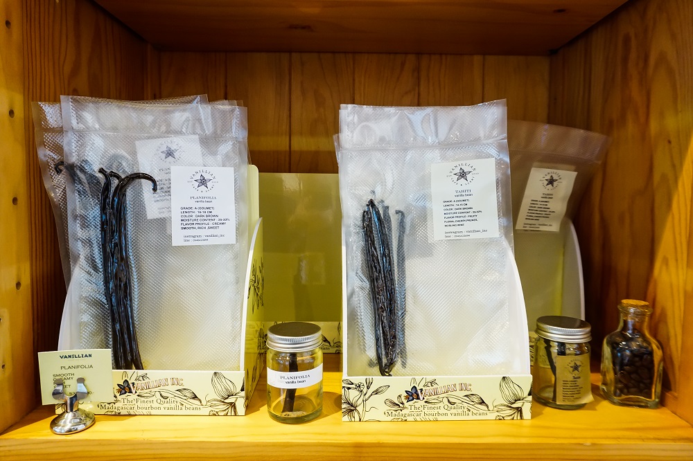 Vanilla beans sold at the cafe. Photo: Coconuts