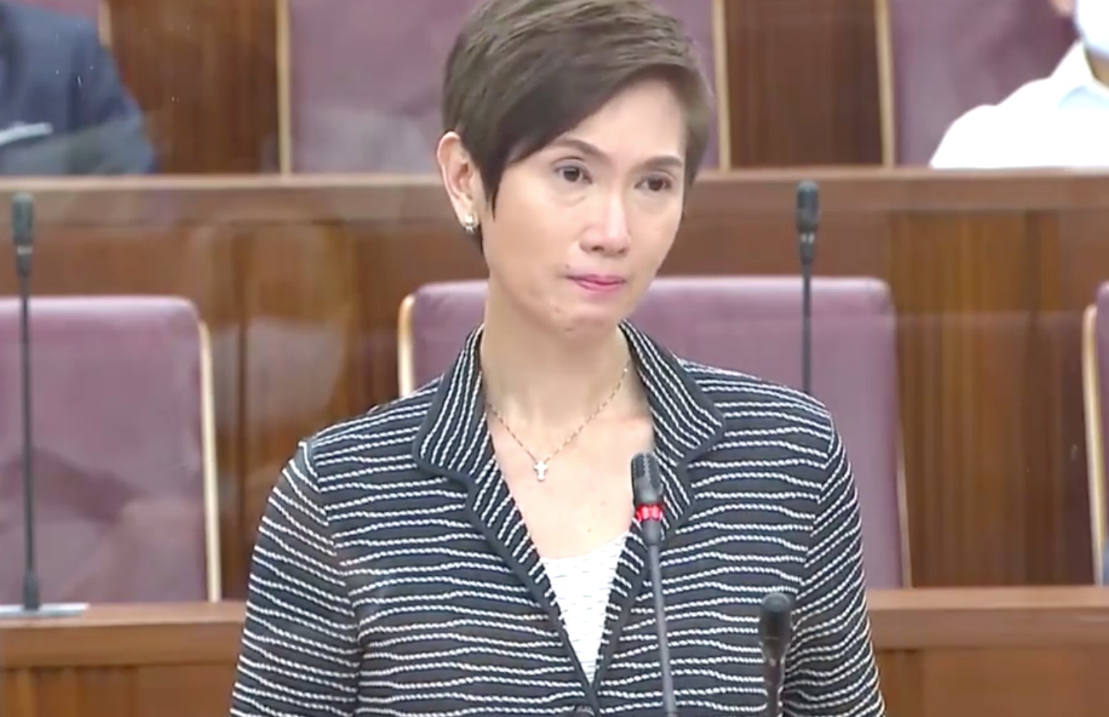 Manpower Minister Josephine Teo in Parliament. Image: All Singapore Stuff/Facebook