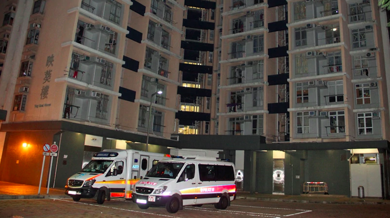 The Kwai Chung housing estate where a mother allegedly murdered her disabled son on Sept. 5, 2020. Photo via Apple Daily