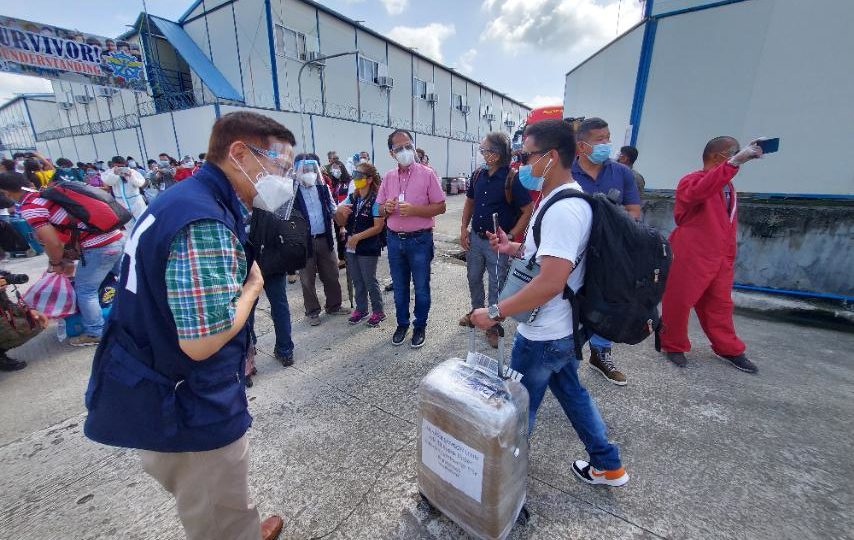 Patients leaving an isolation facility in the Philippines. Photo: Department of Health/FB