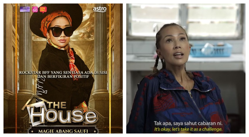 Poster of ‘The House’ with socialite Magie Abang Saufi, at left, and BFF Ezurin Khyra in a scene from the trailer. Photos: Astro Gempak/YouTube, Instagram
