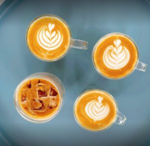 Glass Roasters’ lattes. Photo: Hax Mays/Google Maps