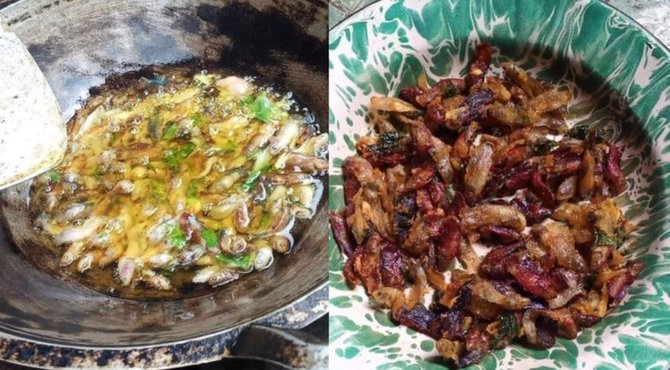Bettas mixed in batter and deep fried in Indonesia. Photos: Instagram/@ikanparet_id