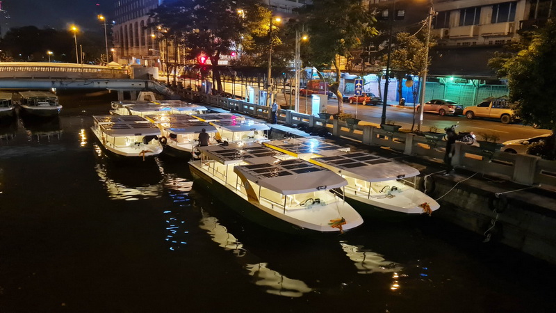 New electric boats being deployed to Bangkok’s Phadung Krung Kasem Canal. Photo: Bangkok Canal Boat Transit System / Facebook