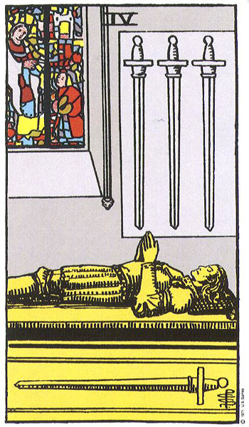Four of Swords card. Photo: Wikimedia Commons