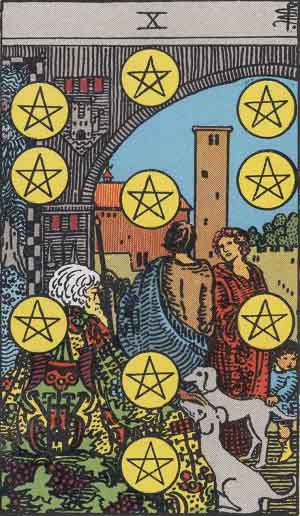 Ten of Pentacles card. Photo: Wikimedia Commons