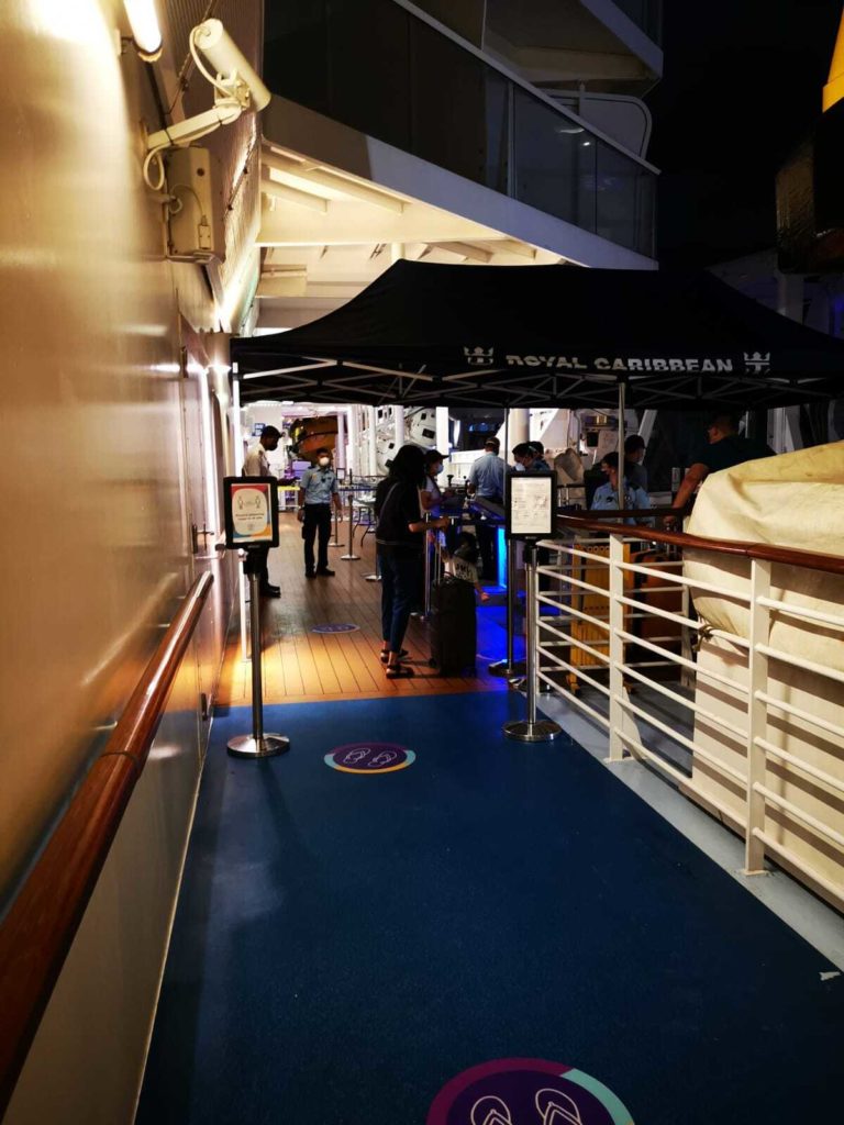 An exit of the Royal Caribbean’s Quantum of the Seas cruise ship. Photo: Michelle Lee