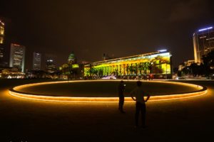 Art installation “There in the Middleness” by artist Nathan Yong at the Padang. Photo: National Gallery Singapore