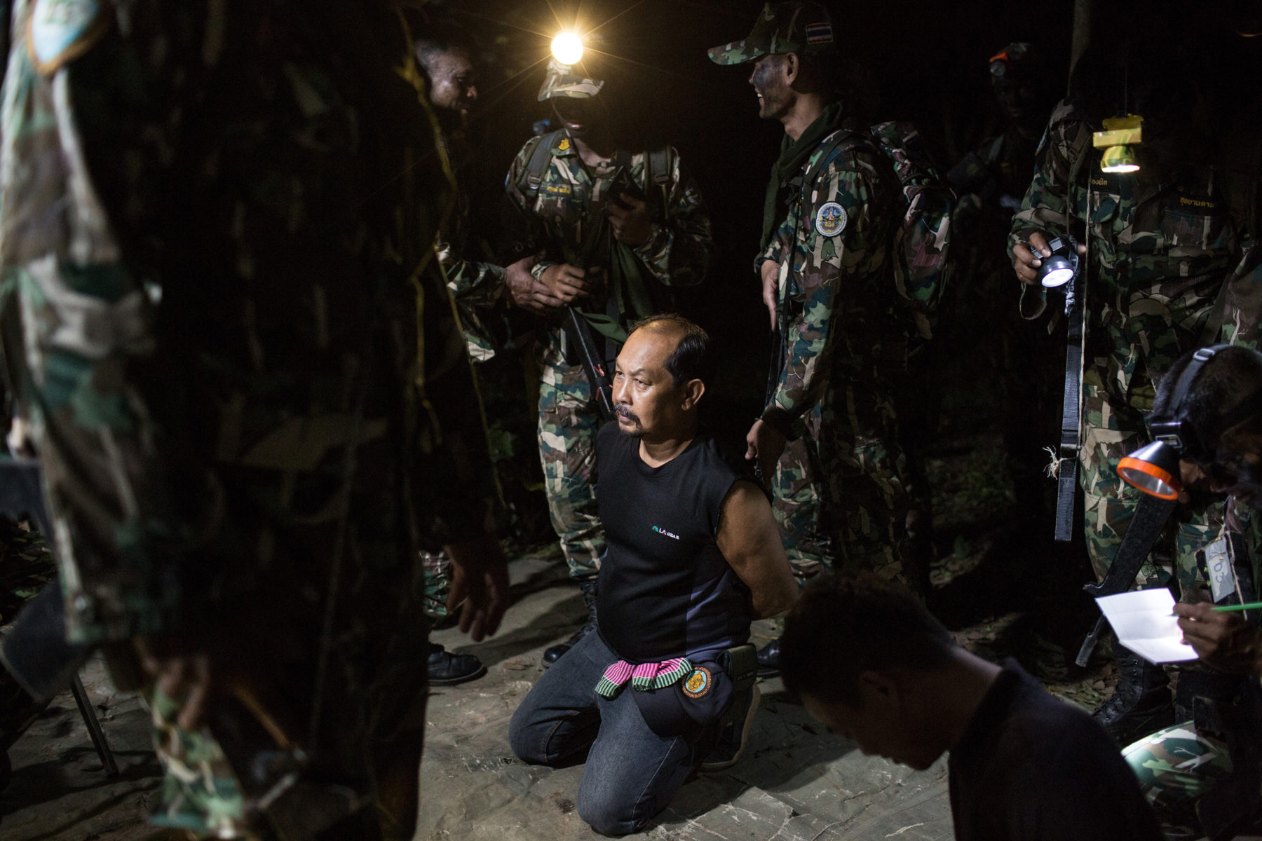 New recruits take part in a ranger training camp in the Ta Phraya National Park. The training includes practising arrests of illegal loggers, who can net US0 per load of Siamese rosewood. (Image: Luke Duggleby)