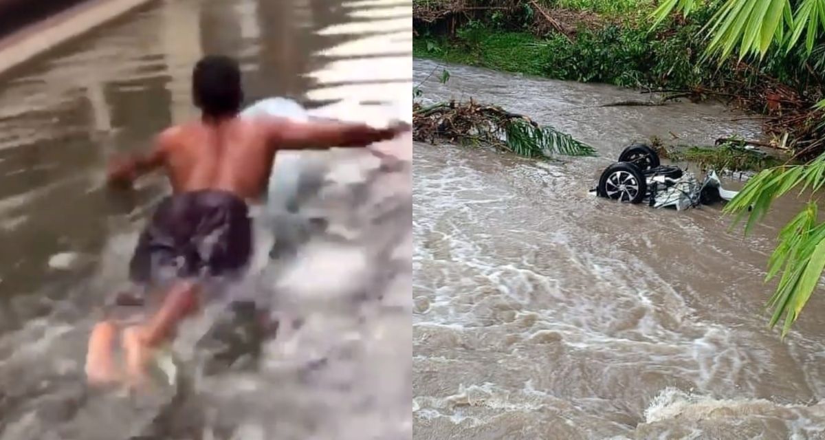 The heavy downpour flooded streets and submerged houses in areas like Canggu and Berawa. Screengrabs: Instagram and Twitter