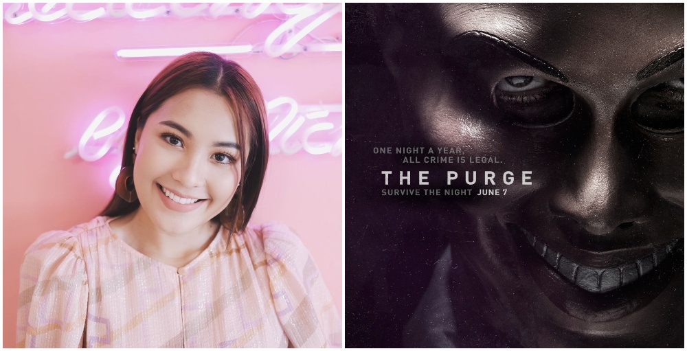 Janna Nick in 2020 (left) and ‘The Purge’ movie poster (right). Photos: Janna Nick/Instagram, Universal Pictures