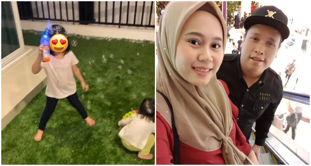 Screenshots of Mohammad Shukri’s daughter, at left, and another of him with wife Rossalennah Natassyiah Asshaferah. (Photos: @rossaa.seraa/Instagram)