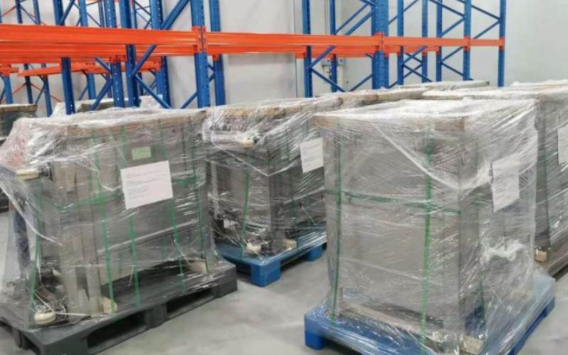 CoronaVac raw materials being prepped for shipment to Jakarta from Beijing. Photo: Indonesian Embassy Beijing