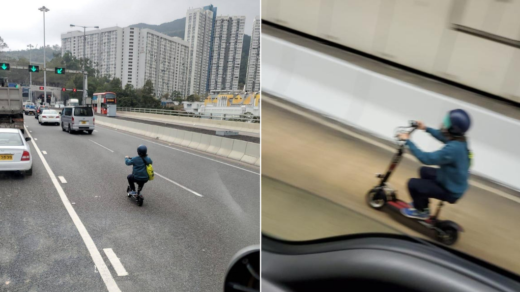 The man, believed to be from New Zealand, faces charges including driving an unlicensed vehicle. Photos: Facebook/HKBikerHub