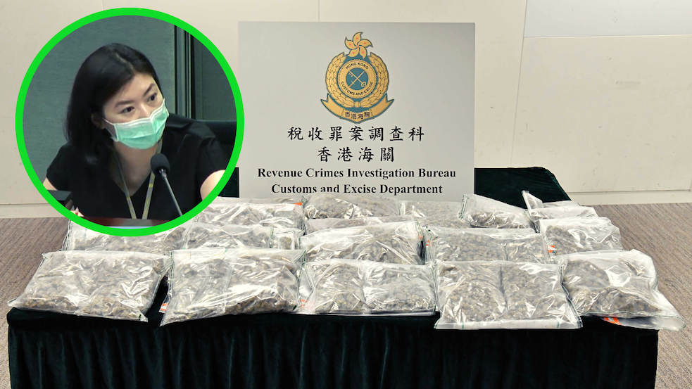 At a Legislative Council meeting Tuesday, pro-Beijing lawmaker Eunice Yung asked the city’s police chief if there was a link between drug seizures and protest-related crimes. Photo: Facebook/Eunice Yung and the Hong Kong government Information Services Dept.