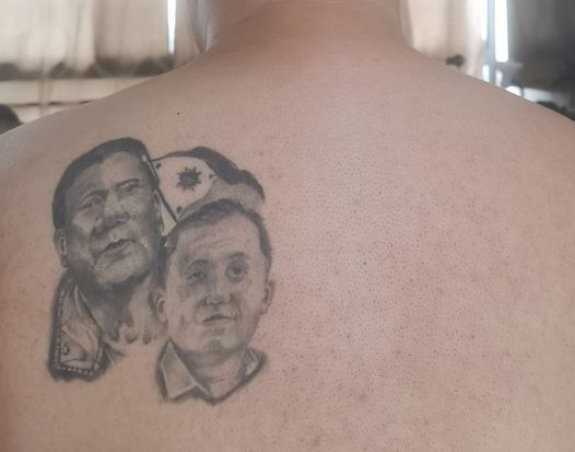 Is that Bong Go-Rodrigo Duterte tattoo for real? Photo: Moymoy Palaboy/FB 