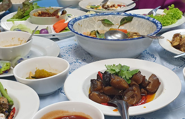 Meals locally grown and made are served. Photo: Coconuts