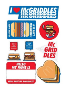 McGriddles stickers. Image: McDonald’s Singapore