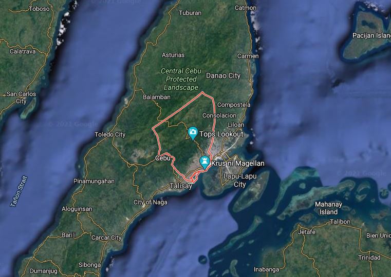 Cebu City map. Photo from Google maps