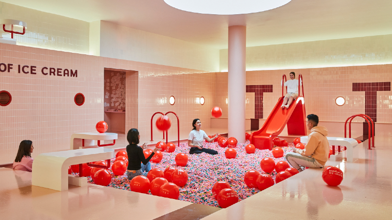 One of the Museum of Ice Cream’s “sprinkle pools.” Photo: MOIC
