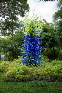 Chihuly Studio’s ‘Sea Blue and Green Tower’ at the World of Plants. Photo: Coconuts