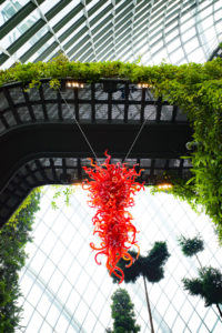 Chihuly Studio’s ‘Ruby Red Chandelier’ at the Cloud Forest. Photo: Coconuts