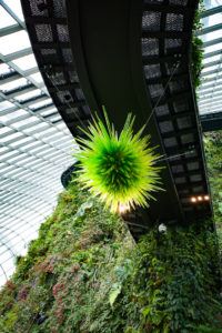 Chihuly Studio’s ‘Uranium Green Icicle Chandelier’ at the Cloud Forest. Photo: Coconuts
