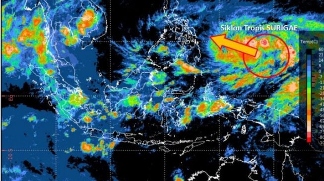 Tropical cyclone Surigae. Photo: Meteorology, Climatology, and Geophysics Agency (BMKG)