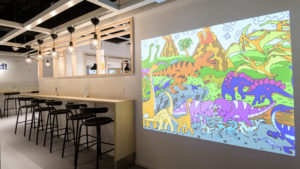 The store’s projection wall. Photo: IKEA