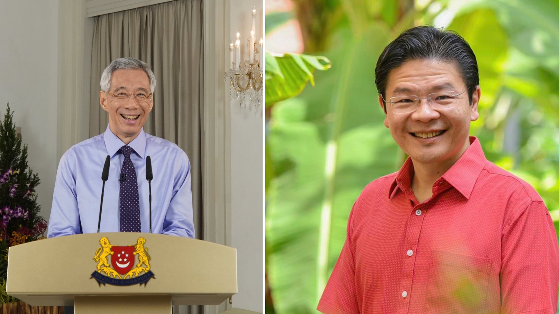 Prime Minister Lee Hsien Loong and in-coming Finance Minister Lawrence Wong. Photos: Lee Hsien Loong/Facebook, Lawrence Wong/Facebook
