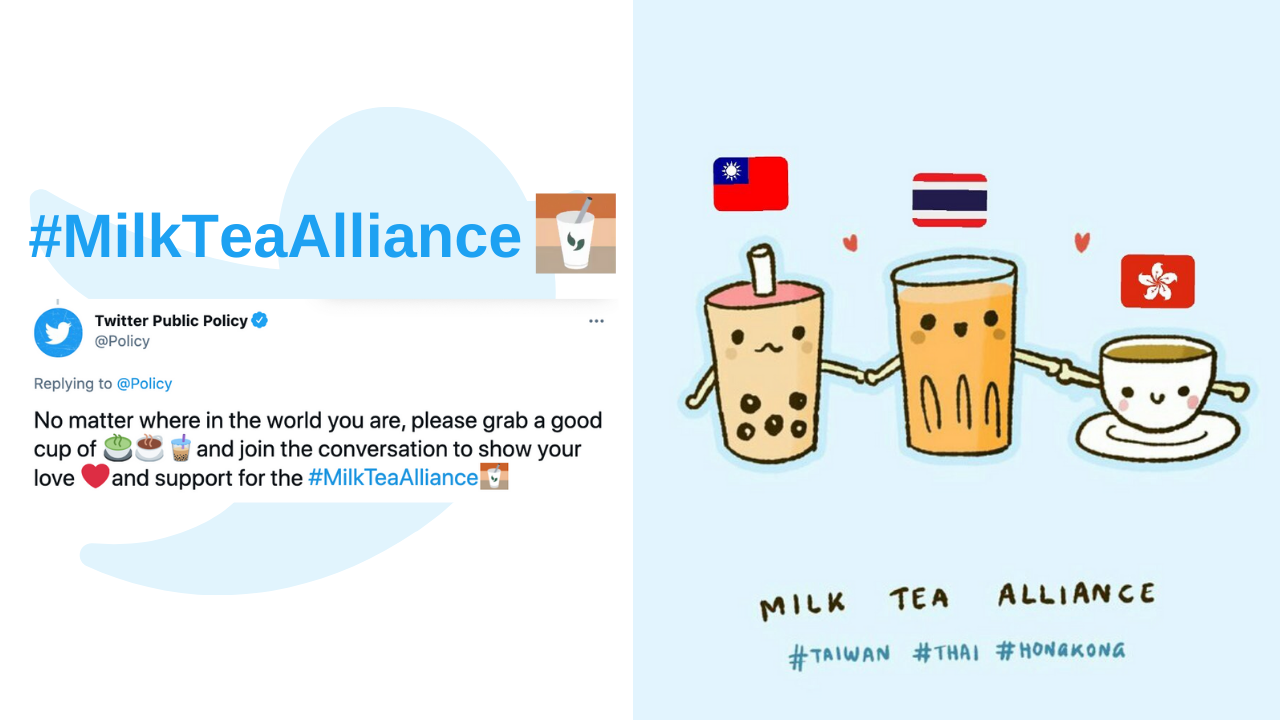 The Milk Tea Alliance, originally a loose coalition that brewed among activists in Hong Kong, Taiwan and Thailand, has grown into a broader movement against growing authoritarianism in many parts of Asia. Photos: Twitter