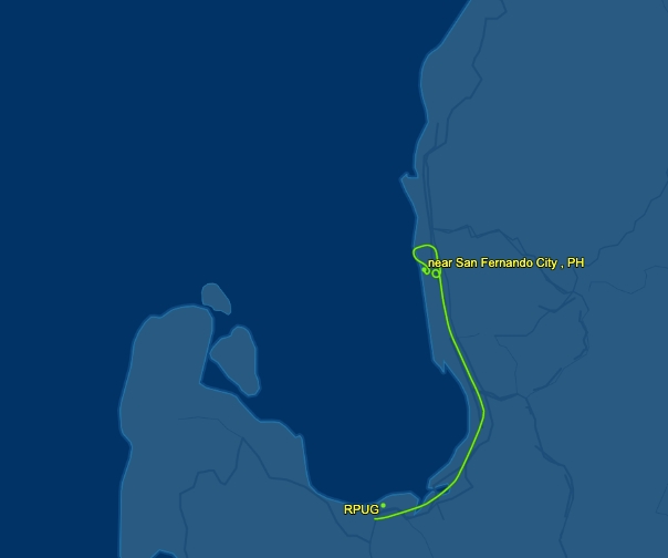 The flight route of RP-C8320 (FlightAware)