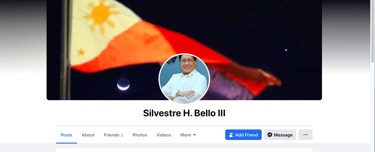 This account also uses the labor secretary's photo, but has no activity and only two FB friends.