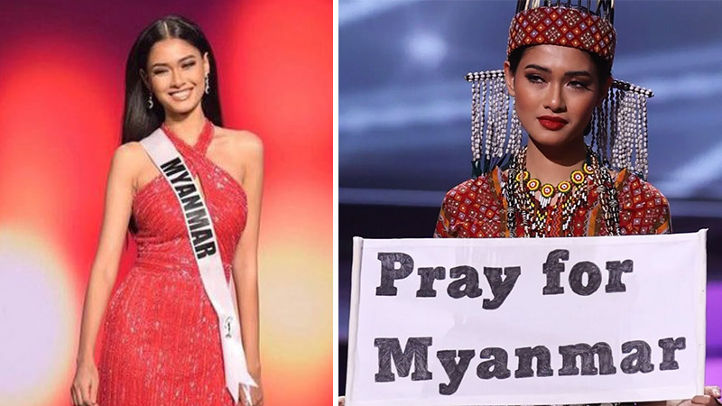 Images from left: Thuzar Wint Lwin/Instagram, Miss Universe Pageant