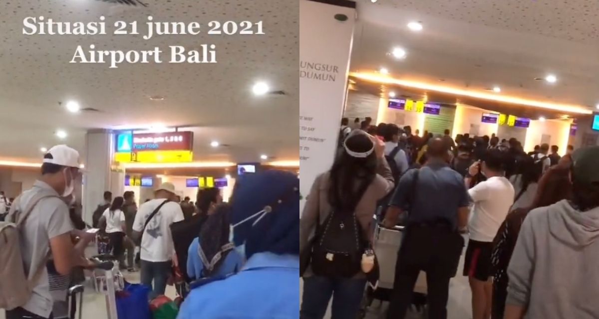 Scenes at the Ngurah Rai International Airport in Bali on June 21, 2021. Screengrabs: TikTok