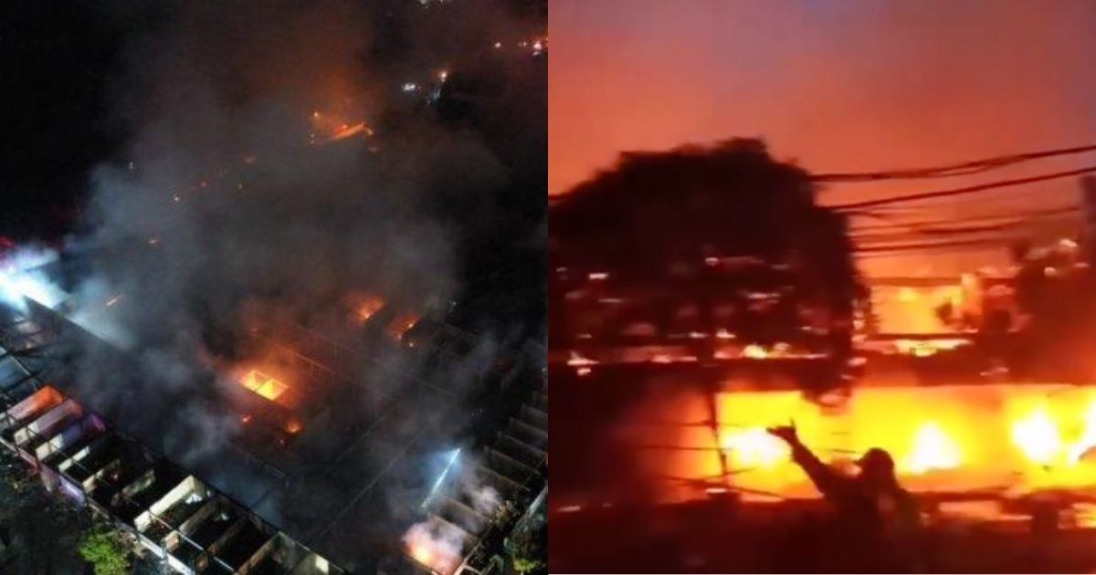 According to reports, the fire raged on until at least 9pm last night. Photos: BPBD Gianyar and Instagram. 
