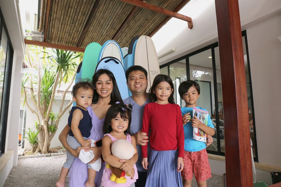 Pachara “Palm” Naripthaphan and family. Photo: Salt Surf Club / Courtesy