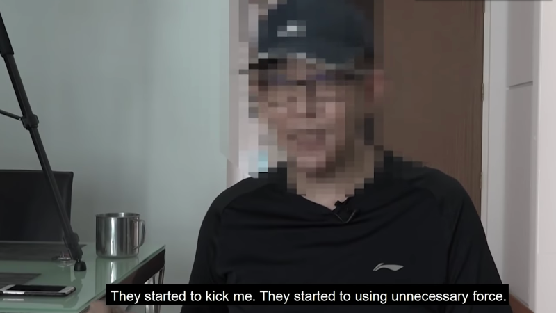 Screengrab from interview of man who claimed police officers abused him. Photo: The Online Citizen/YouTube