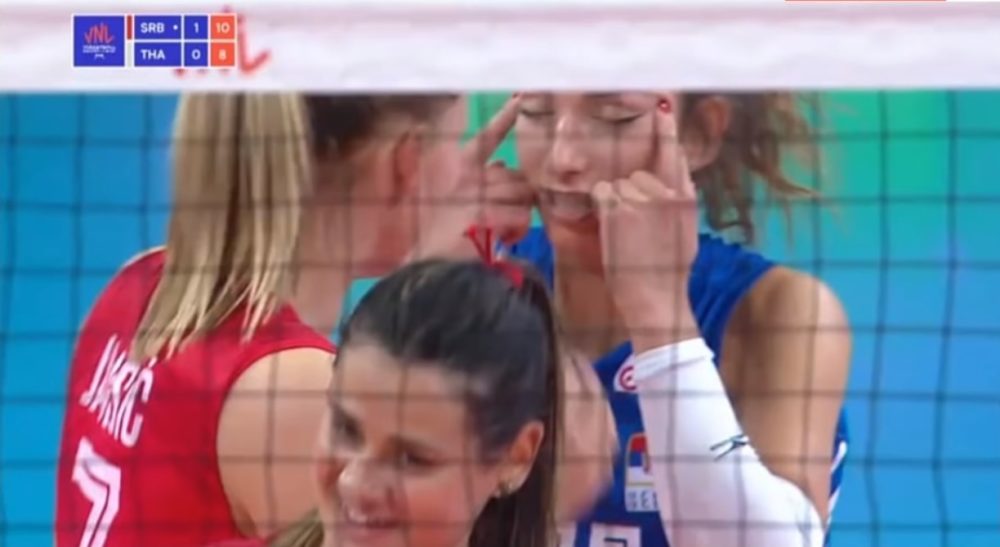 Serbian volleyballer Sanja Djurdjevic somehow thought this was a good idea during a globally televised match.