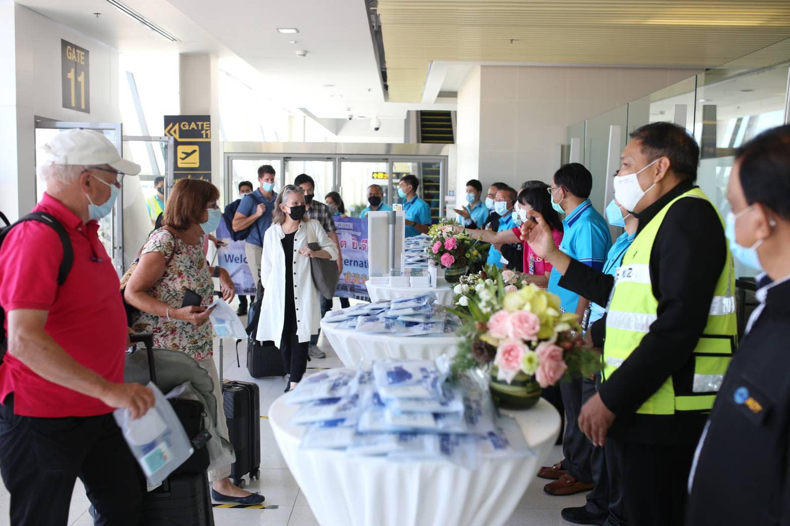 A file photo of international travelers arriving in the Phuket Airport. Photo: Phuket International Airport
