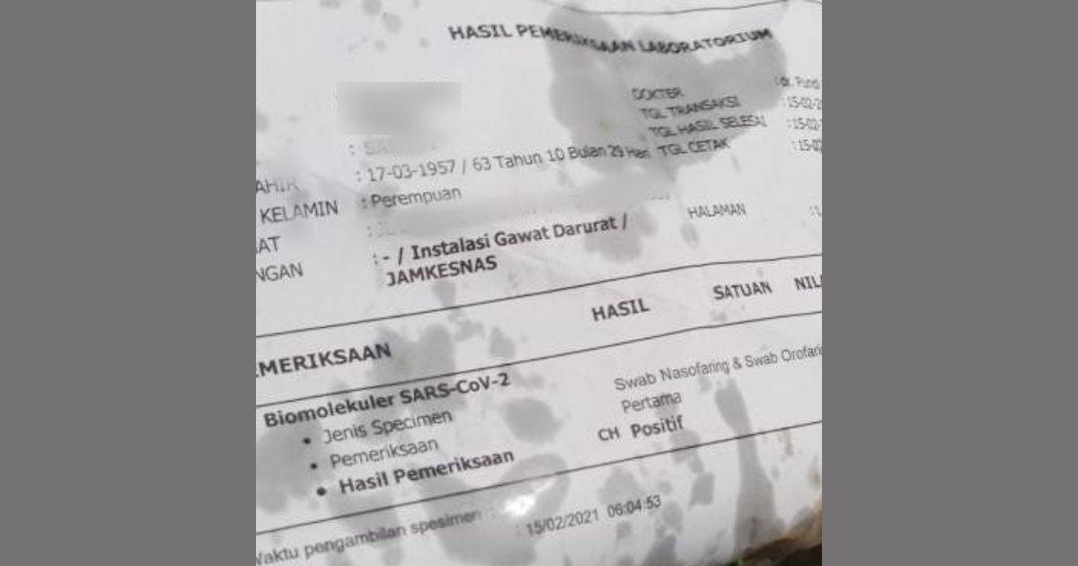 It was only a matter of time before deep fried banana/plantain/tofu/tempeh/cassava came wrapped in somebody’s positive COVID-19 test result. Photo: Instagram/@infodepok_id