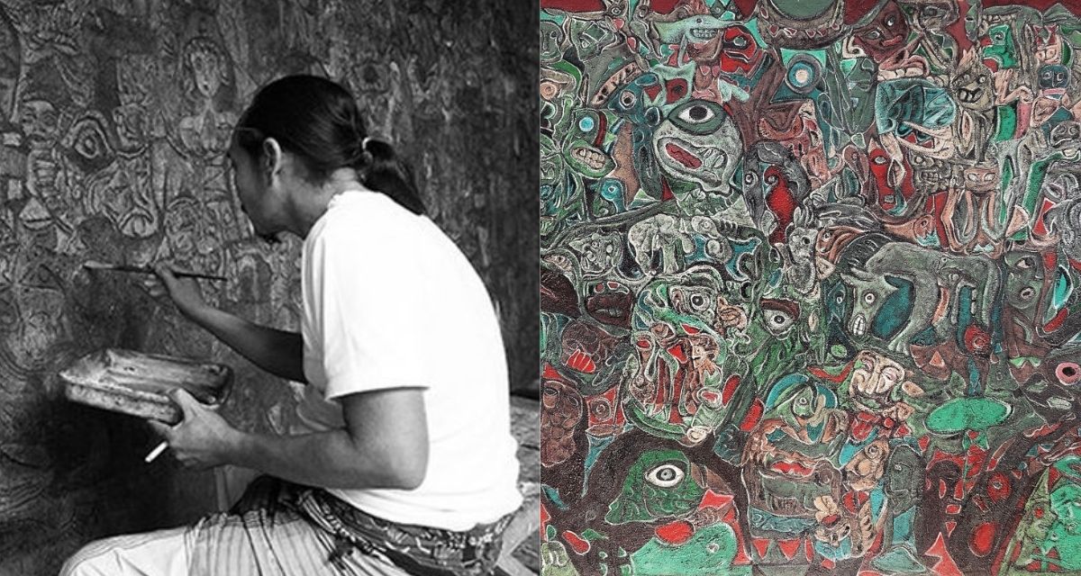 I Made Djirna, left, and a digital version of his artwork Alam Purba, right. Photos supplied by Mizuma Gallery in Singapore