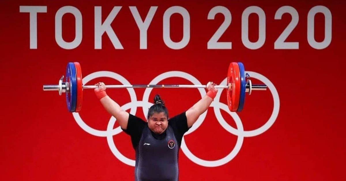 Indonesian weightlifter Nurul Akmal competed in the women’s +87 kg category in weightlifting at the Tokyo Olympics. Photo: Instagram/@nurulakmal_12
