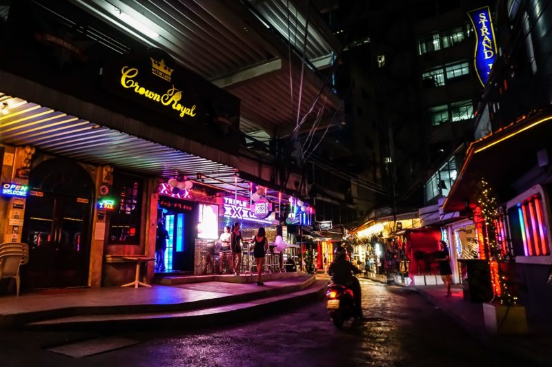 The Patpong red-light district in October 2020, when many venues were open as Bangkok enjoyed a calm in the eye of the pandemic storm. Photo: Chayanit Itthipongmaetee / Coconuts Bangkok