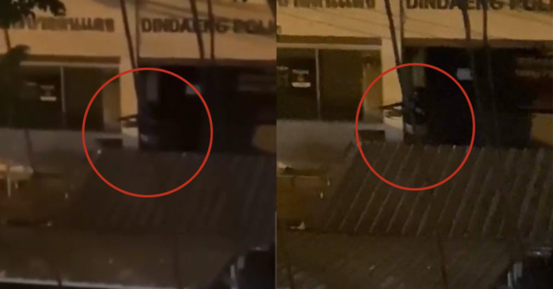 A video clip shows that a police officer inside the Dindaeng Police Station shot at a protester.