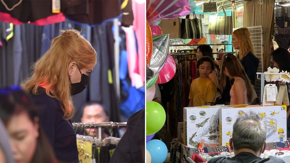 Nicole Kidman was spotted filming at Ladies Market in Mong Kok Monday night. Photos: Stand News (left), Oriental Daily (right)
