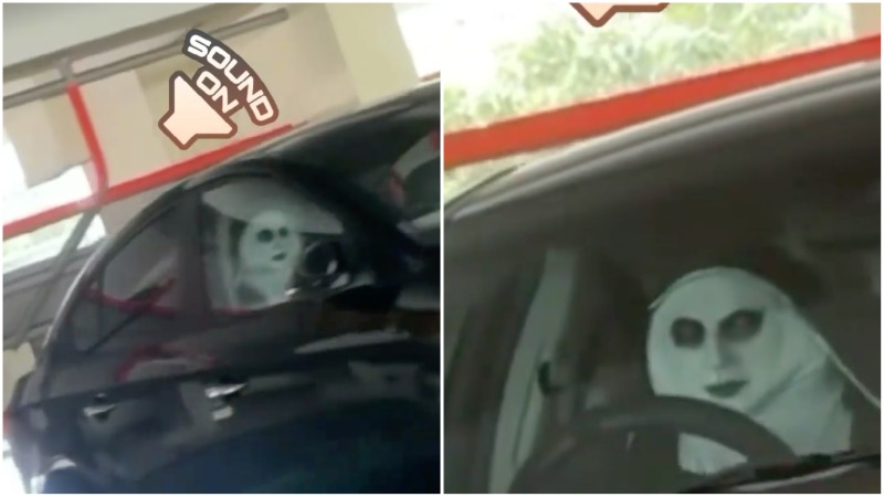The scary figure spotted at a car park. Photos: Timothy Choo/Instagram
