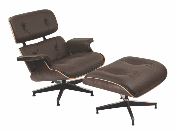 Eames Lounge Chair and Ottoman Classic, Herman Miller Collection, walnut (shell finish), leather truffle (material)